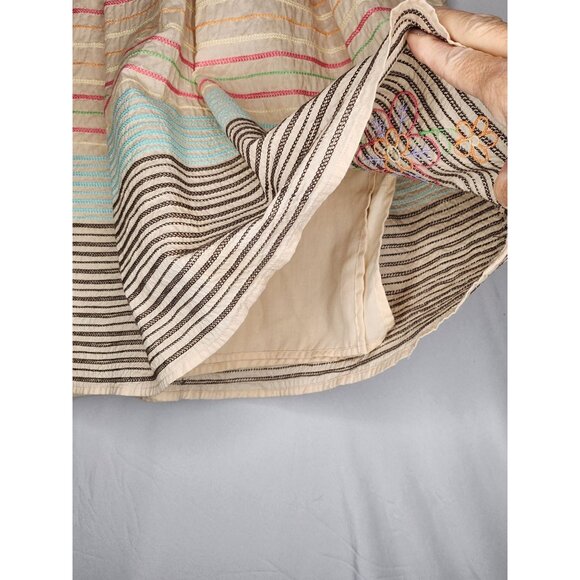 HAROLD'S Skirt Tan Embellished Pleated LINED Mid-Calf Full, Sz 16 - Picture 5 of 8